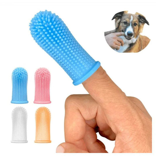 Brosse à Dents Doigt en Silicone pour Animaux
